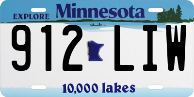 MN license plate 912LIW