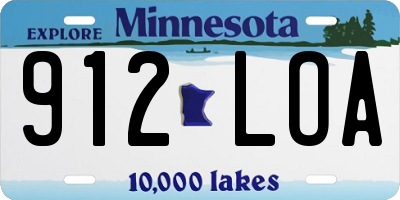 MN license plate 912LOA