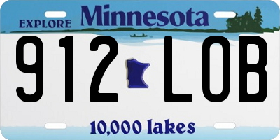 MN license plate 912LOB