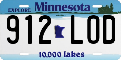 MN license plate 912LOD