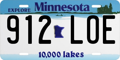 MN license plate 912LOE