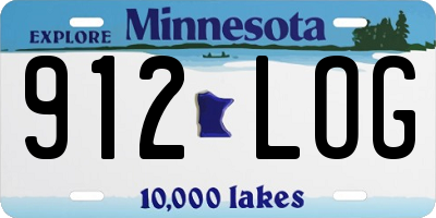 MN license plate 912LOG