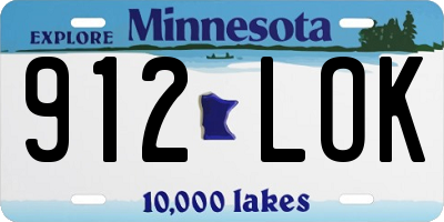 MN license plate 912LOK