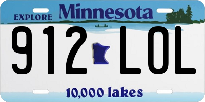 MN license plate 912LOL