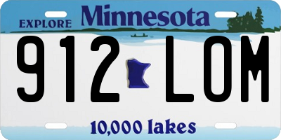 MN license plate 912LOM