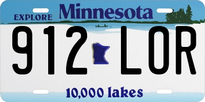 MN license plate 912LOR