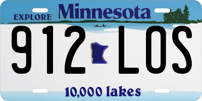 MN license plate 912LOS