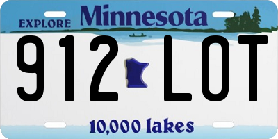 MN license plate 912LOT
