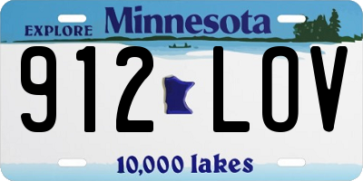 MN license plate 912LOV