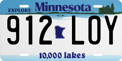 MN license plate 912LOY