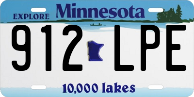 MN license plate 912LPE
