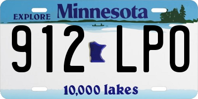 MN license plate 912LPO