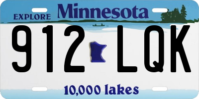 MN license plate 912LQK