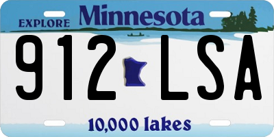MN license plate 912LSA