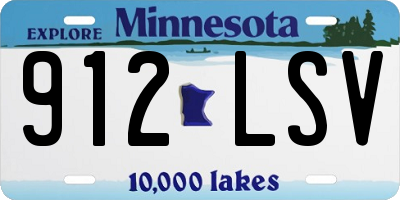 MN license plate 912LSV
