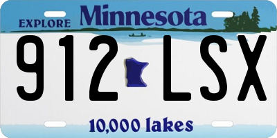 MN license plate 912LSX