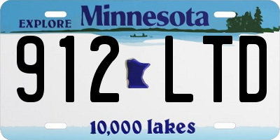 MN license plate 912LTD