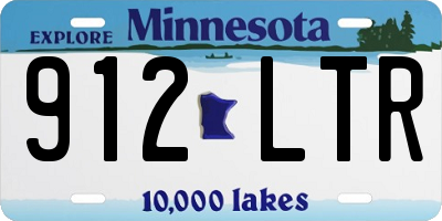 MN license plate 912LTR