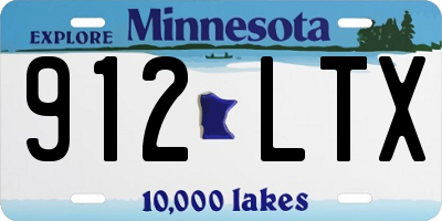 MN license plate 912LTX