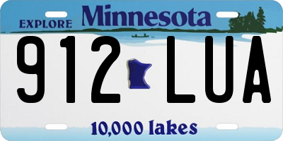 MN license plate 912LUA