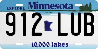 MN license plate 912LUB