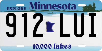 MN license plate 912LUI