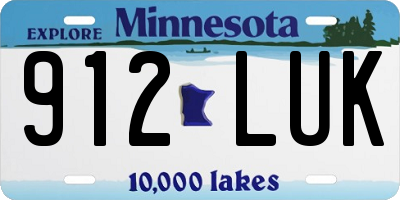 MN license plate 912LUK