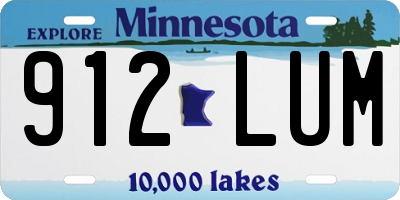 MN license plate 912LUM