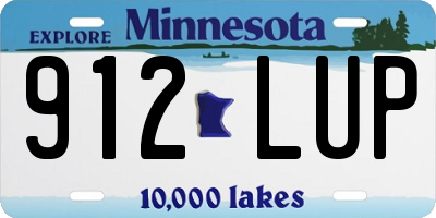 MN license plate 912LUP