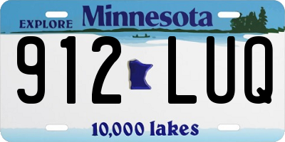 MN license plate 912LUQ