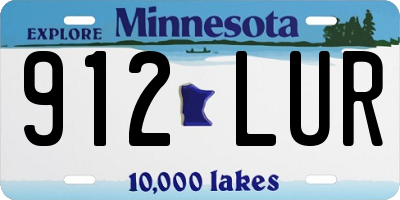 MN license plate 912LUR