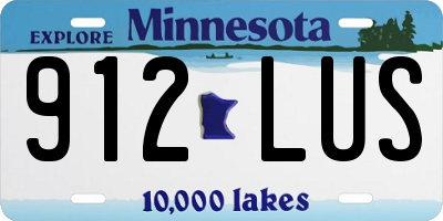 MN license plate 912LUS