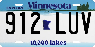 MN license plate 912LUV