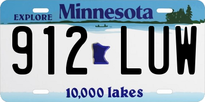 MN license plate 912LUW