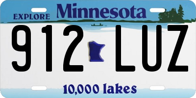 MN license plate 912LUZ