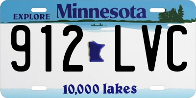 MN license plate 912LVC
