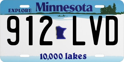 MN license plate 912LVD