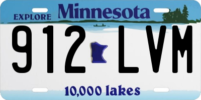 MN license plate 912LVM