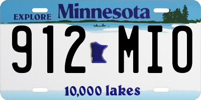 MN license plate 912MIO