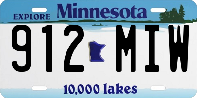 MN license plate 912MIW