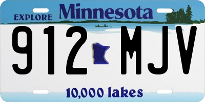 MN license plate 912MJV