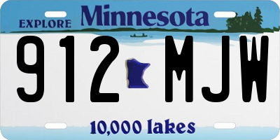 MN license plate 912MJW