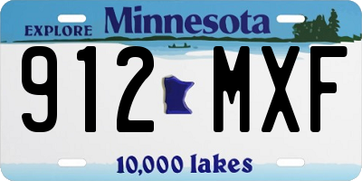 MN license plate 912MXF