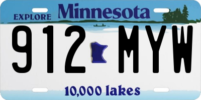 MN license plate 912MYW