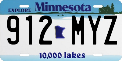 MN license plate 912MYZ