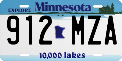 MN license plate 912MZA