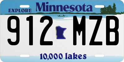 MN license plate 912MZB