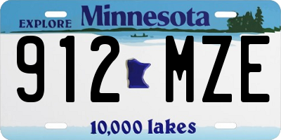 MN license plate 912MZE