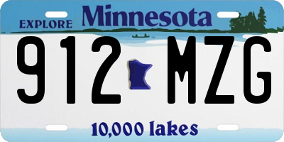 MN license plate 912MZG