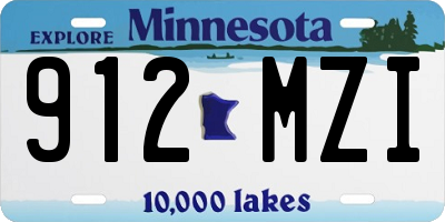 MN license plate 912MZI